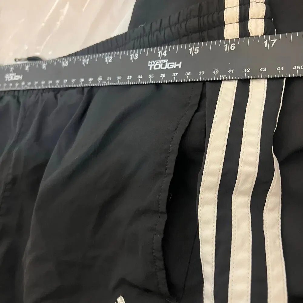 Adidas Vintage Track Pants XL Black 3 Stripe‎ Athletic Training System Joggers